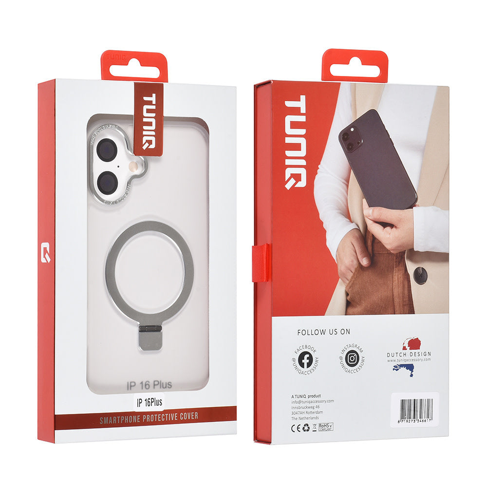TUNIQ iPhone 16 Plus Backcover hoesje - Magsafe - Ringstand - Wit-Hoesjes-Ilumina Benelux