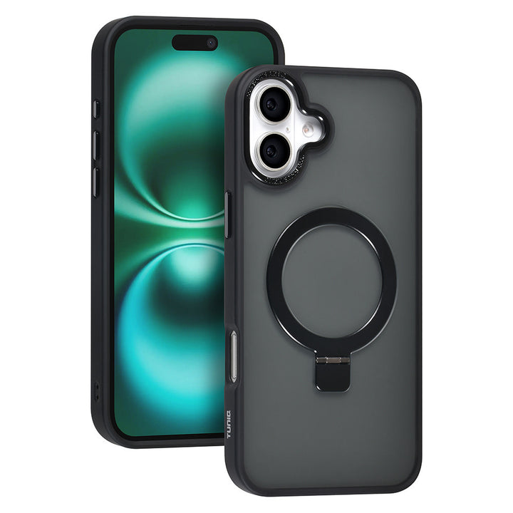 TUNIQ iPhone 16 Plus Backcover hoesje - Magsafe - Ringstand - Zwart-Hoesjes-Ilumina Benelux