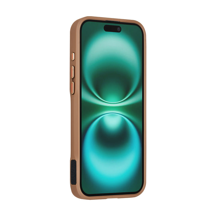 TUNIQ iPhone 16 Plus Backcover hoesje - Magsafe With Ring Stand - Carbon Fiber - Goud-Hoesjes-Ilumina Benelux
