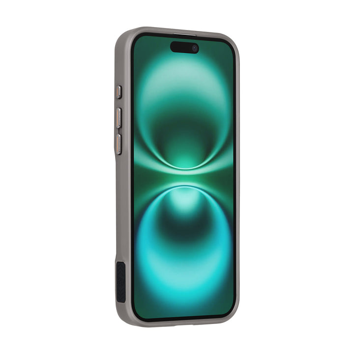 TUNIQ iPhone 16 Plus Backcover hoesje - Magsafe With Ring Stand - Carbon Fiber - Zilver-Hoesjes-Ilumina Benelux
