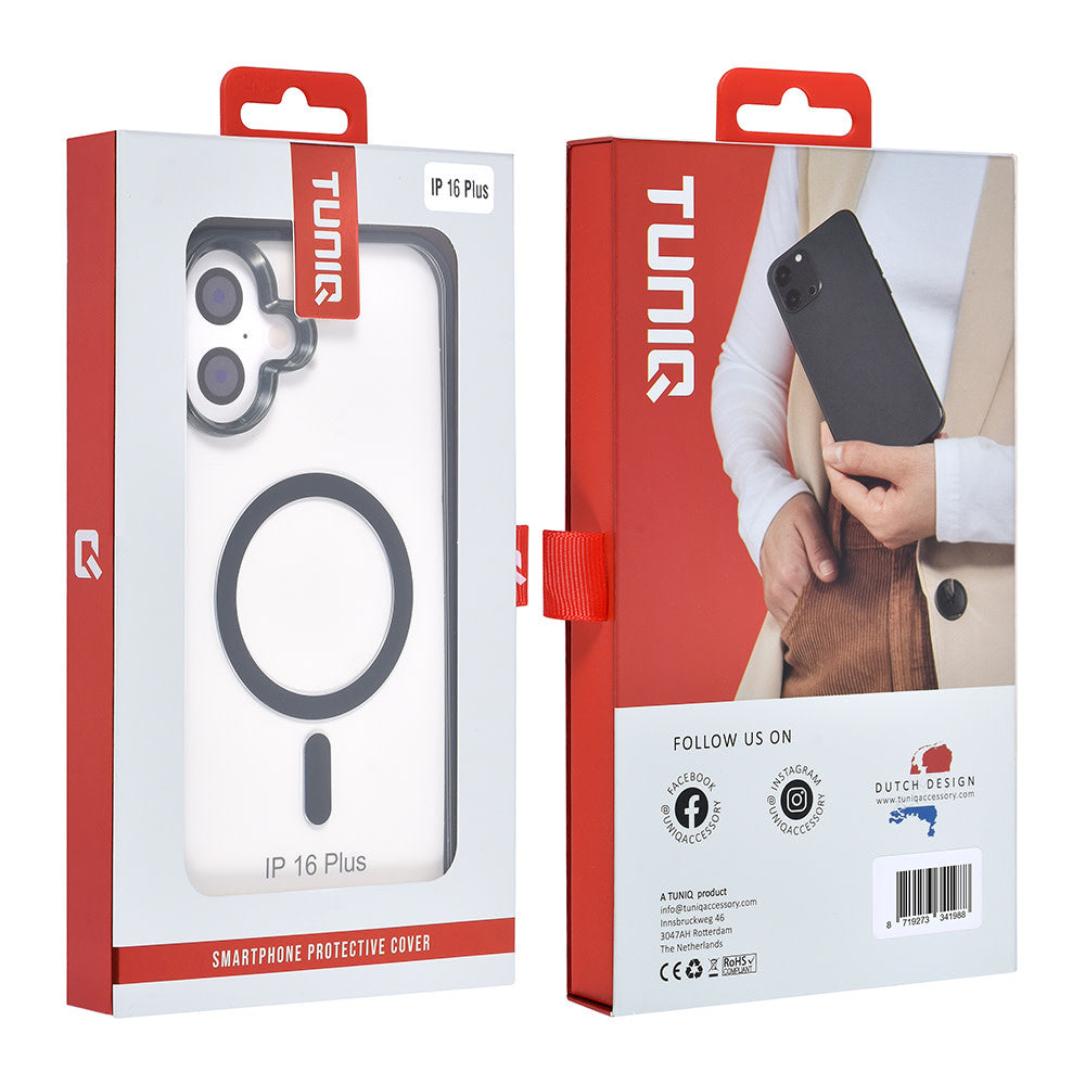 TUNIQ iPhone 16 Plus Backcover hoesje Magsafe silicone - Zwart-Hoesjes-Ilumina Benelux