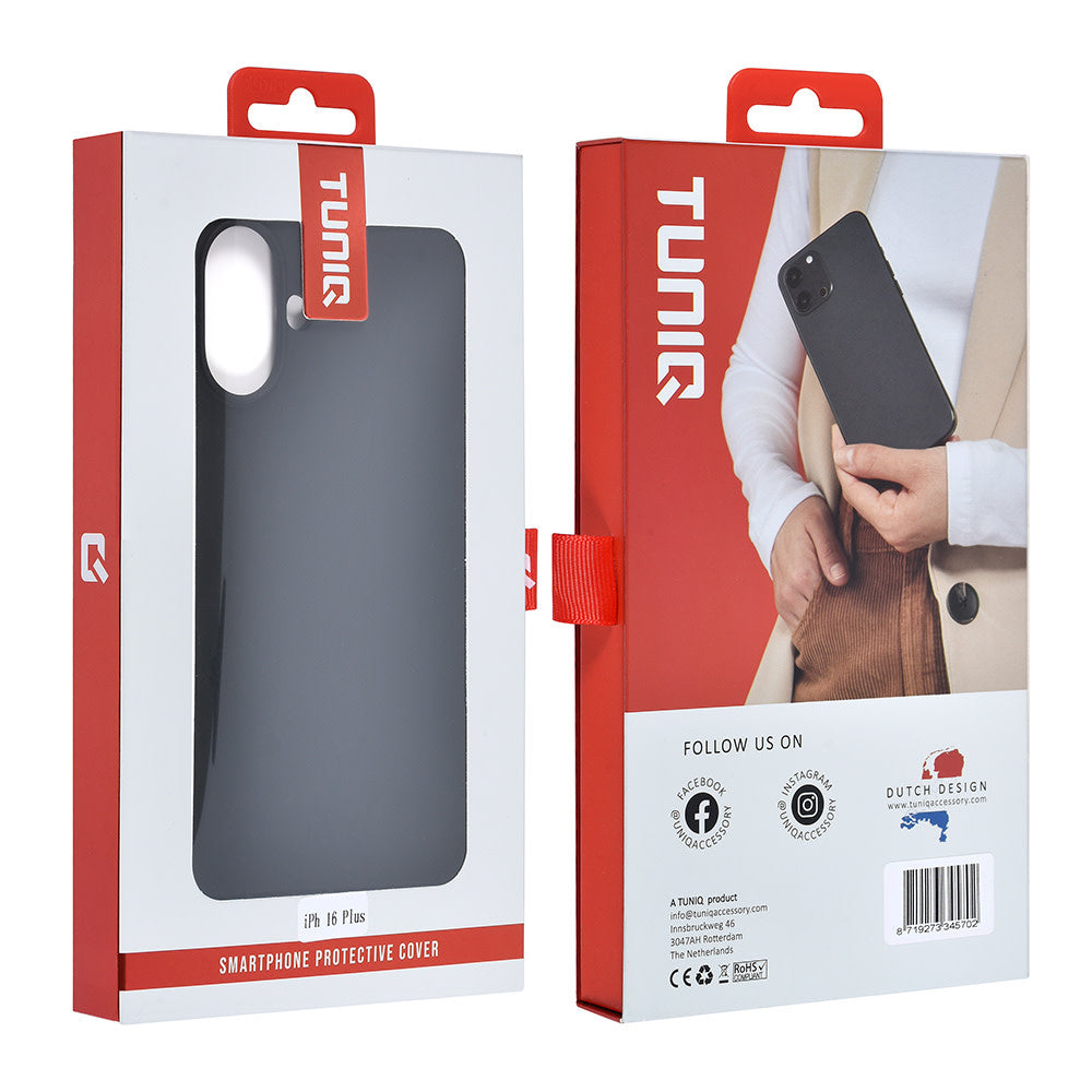 TUNIQ iPhone 16 Plus Backcover hoesje - Premium Liquid silicone - Zwart-Hoesjes-Ilumina Benelux
