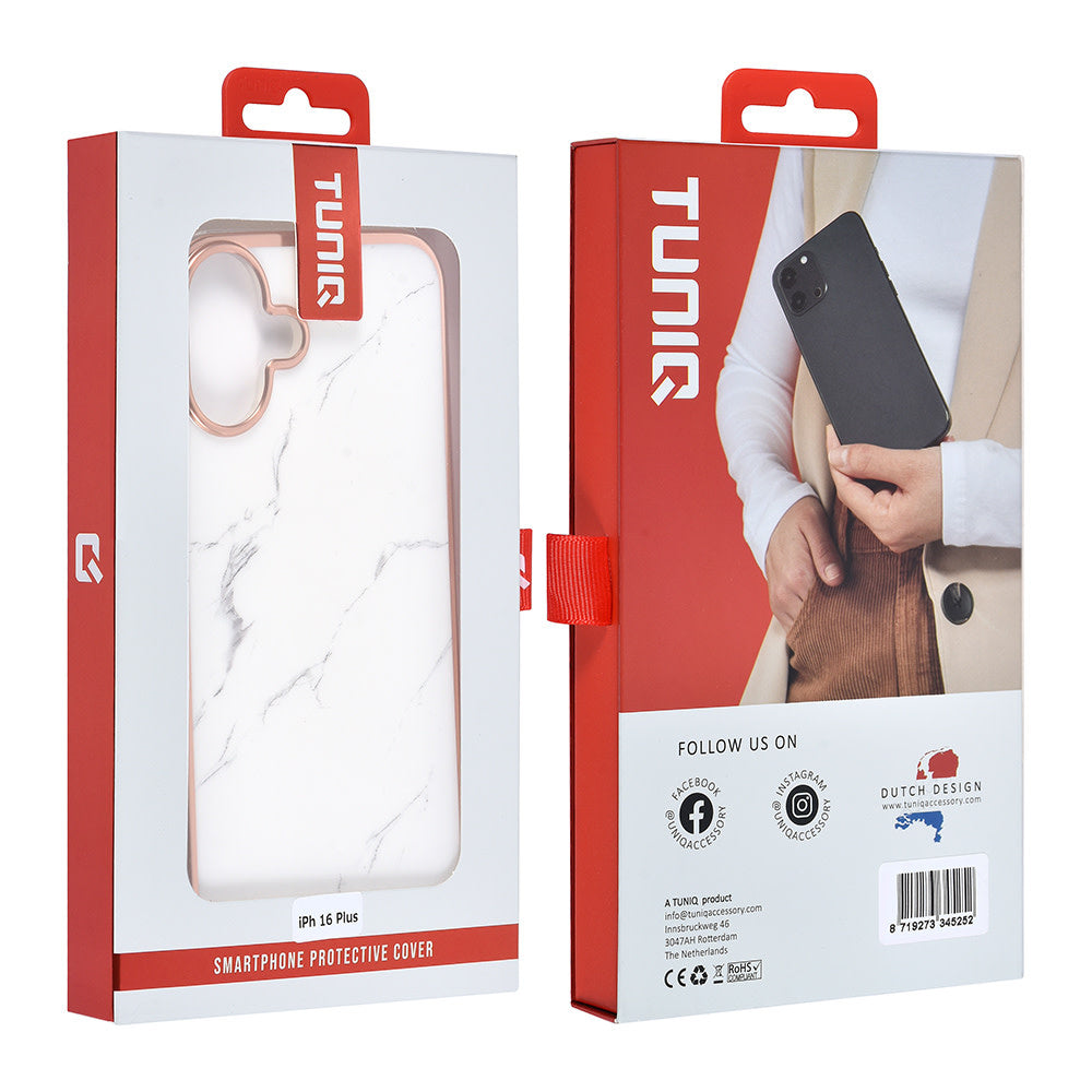 TUNIQ iPhone 16 Plus Backcover hoesje Silicone - Marble-Hoesjes-Ilumina Benelux