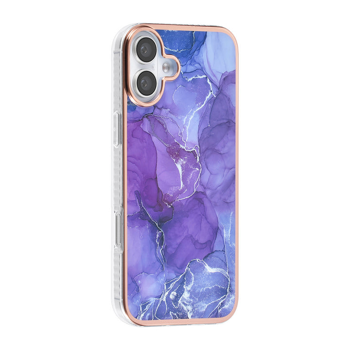 TUNIQ iPhone 16 Plus Backcover hoesje Silicone - Marble Purple-Hoesjes-Ilumina Benelux