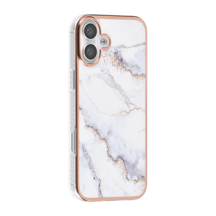 TUNIQ iPhone 16 Plus Backcover hoesje Silicone - Marble White-Hoesjes-Ilumina Benelux