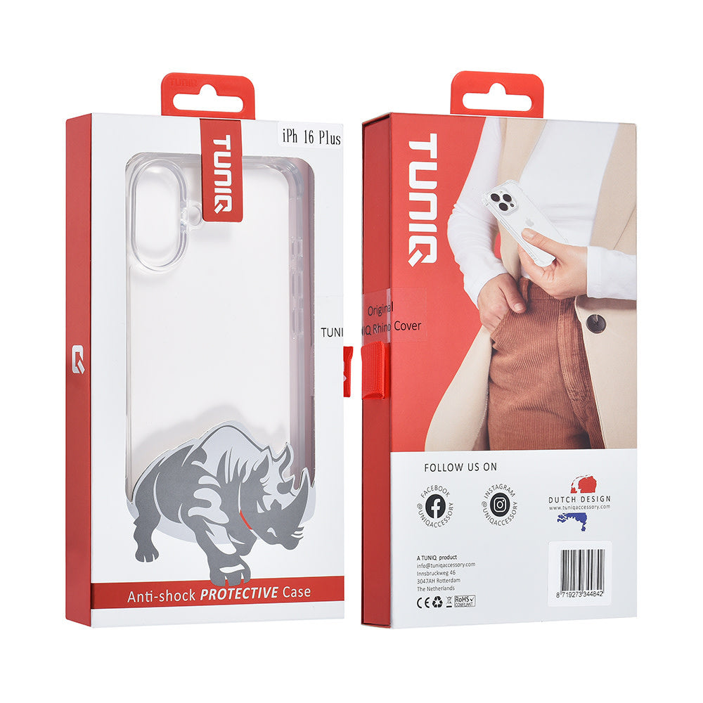 TUNIQ iPhone 16 Plus Backcover hoesje - Transparant - Antishock-Hoesjes-Ilumina Benelux