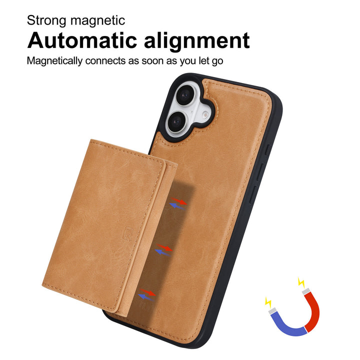 TUNIQ iPhone 16 Plus Backcover hoesje - met afneembare Pasjeshouder - Goud-Hoesjes-Ilumina Benelux