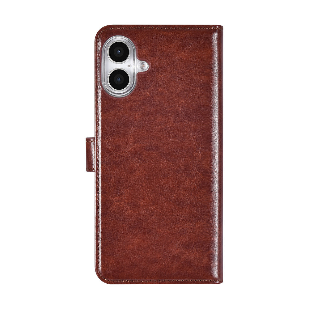TUNIQ iPhone 16 Plus Book Case hoesje Pasjeshouder voor 3 pasjes - Hanger - Bruin-Hoesjes-Ilumina Benelux