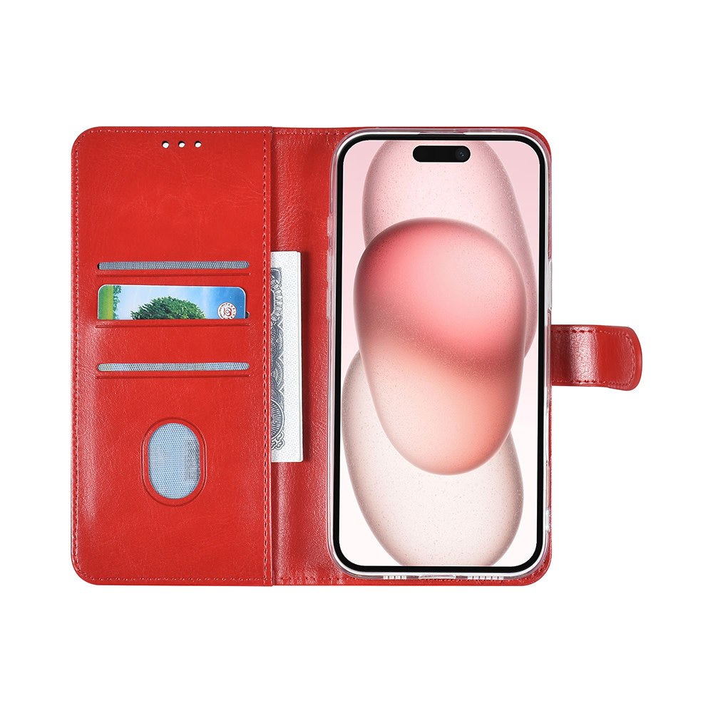 TUNIQ iPhone 16 Plus Book Case hoesje Pasjeshouder voor 3 pasjes - Hanger - Rood-Hoesjes-Ilumina Benelux