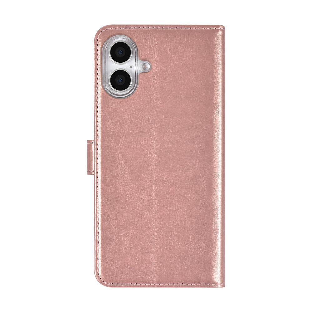 TUNIQ iPhone 16 Plus Book Case hoesje Pasjeshouder voor 3 pasjes - Hanger - Rose Gold-Hoesjes-Ilumina Benelux