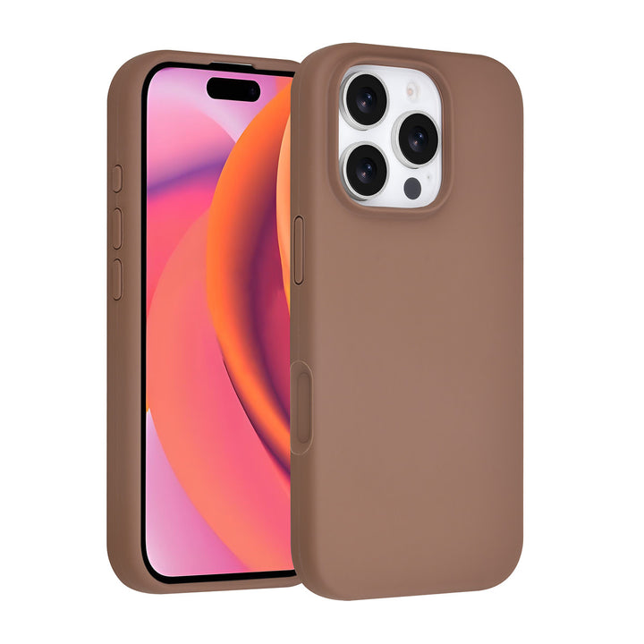 TUNIQ iPhone 16 Pro Backcover hoesje - Full Silicone - Bruin-Hoesjes-Ilumina Benelux