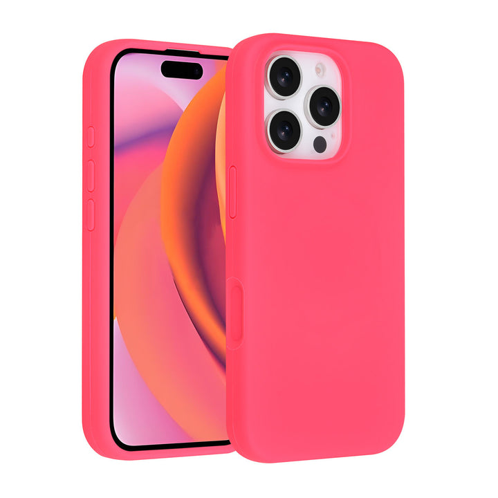 TUNIQ iPhone 16 Pro Backcover hoesje - Full Silicone - Felroze-Hoesjes-Ilumina Benelux