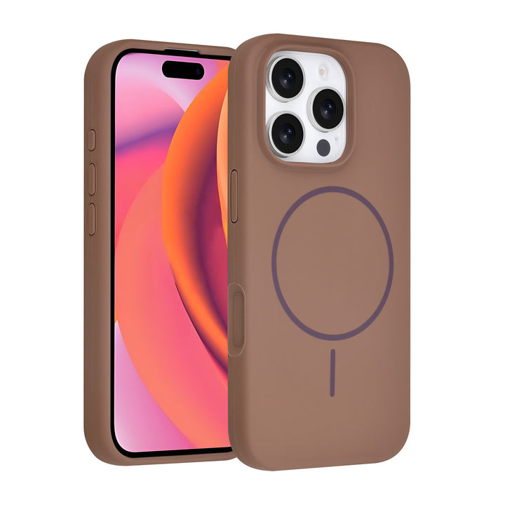 TUNIQ iPhone 16 Pro Backcover hoesje - Magsafe - Full Silicone - Bruin-Hoesjes-Ilumina Benelux