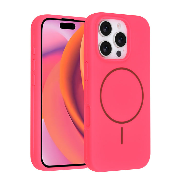 TUNIQ iPhone 16 Pro Backcover hoesje - Magsafe - Full Silicone - Felroze-Hoesjes-Ilumina Benelux