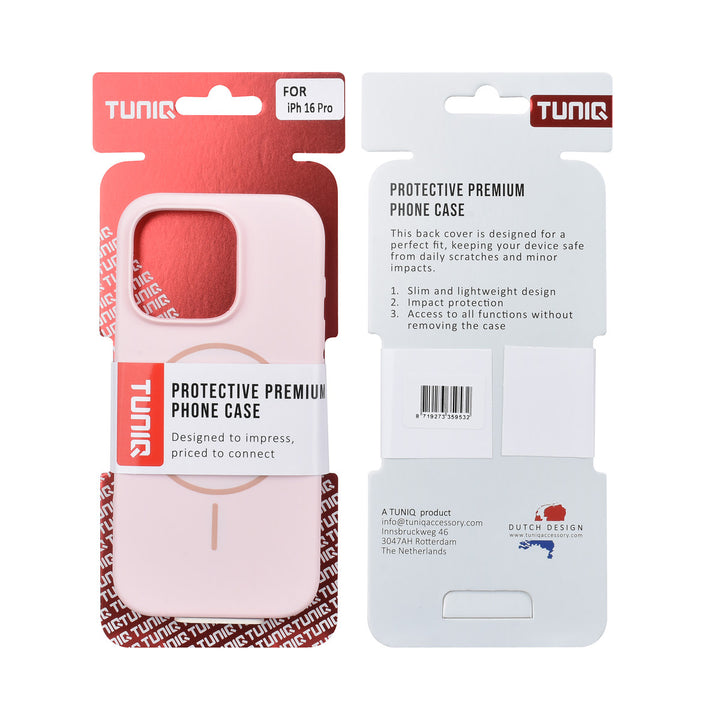 TUNIQ iPhone 16 Pro Backcover hoesje - Magsafe - Full Silicone - Roze-Hoesjes-Ilumina Benelux