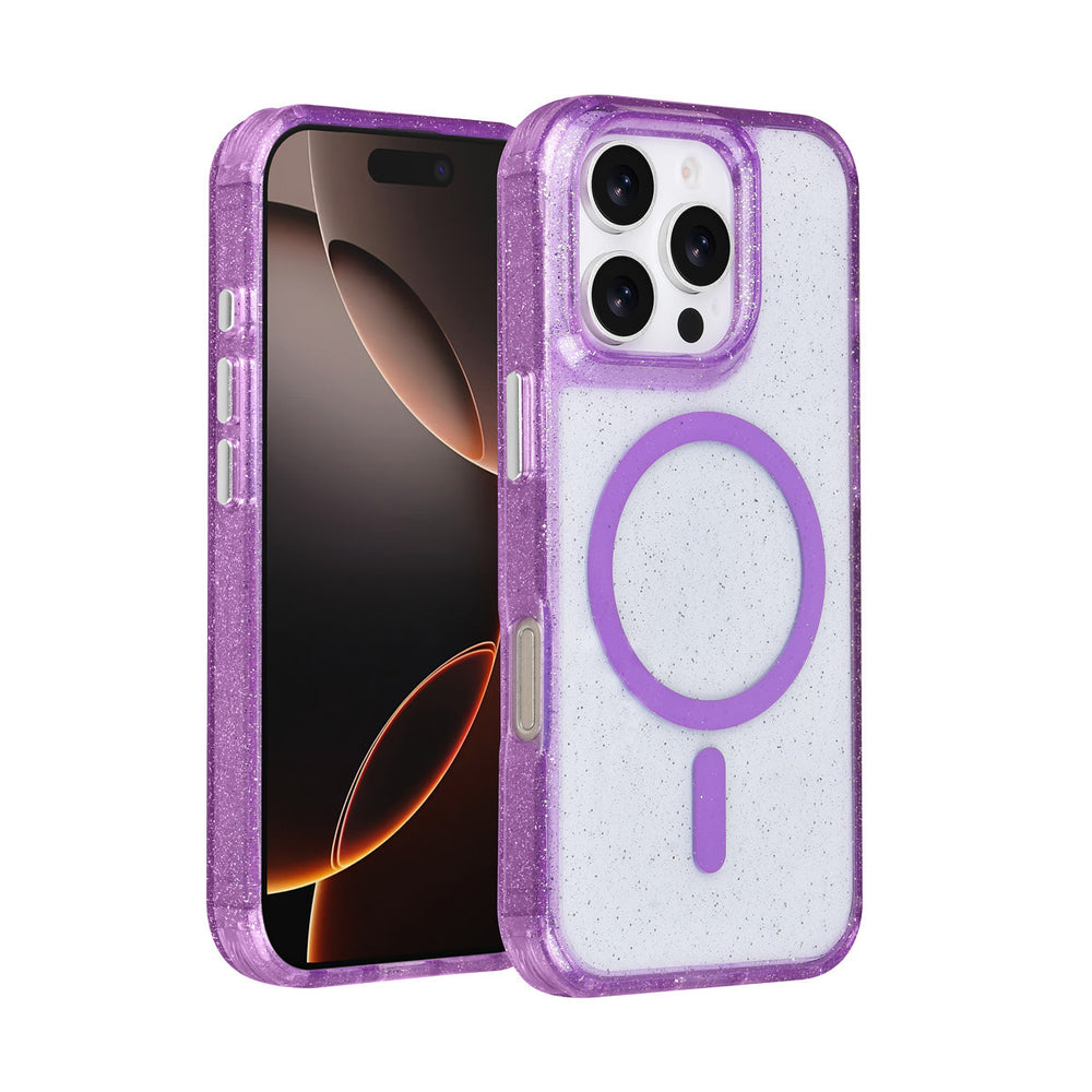 TUNIQ iPhone 16 Pro Backcover hoesje - Magsafe - Glitter - Hanger - Paars-Hoesjes-Ilumina Benelux