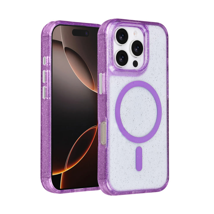 TUNIQ iPhone 16 Pro Backcover hoesje - Magsafe - Glitter - Hanger - Paars-Hoesjes-Ilumina Benelux