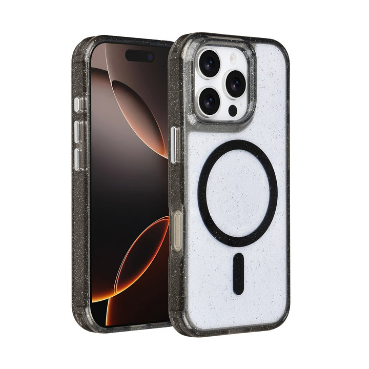 TUNIQ iPhone 16 Pro Backcover hoesje - Magsafe - Glitter - Hanger - Zwart-Hoesjes-Ilumina Benelux