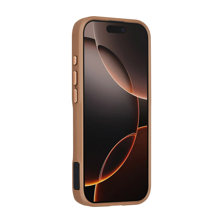 TUNIQ iPhone 16 Pro Backcover hoesje - Magsafe With Ring Stand - Carbon Fiber - Goud-Hoesjes-Ilumina Benelux