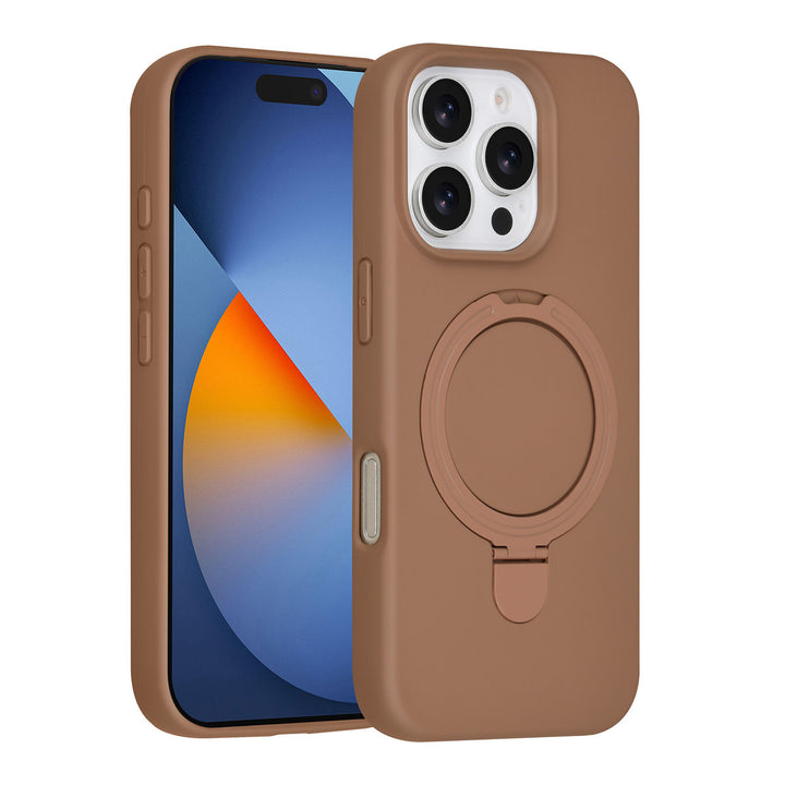 TUNIQ iPhone 16 Pro Backcover hoesje - Magsafe With Ring Stand - Hanger - Desert Brown-Hoesjes-Ilumina Benelux