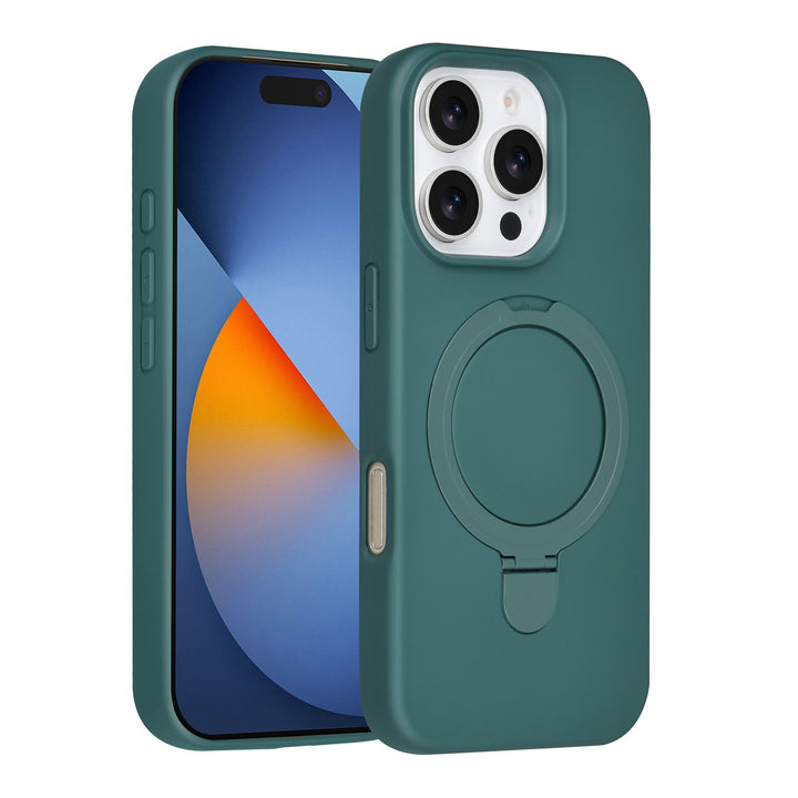 TUNIQ iPhone 16 Pro Backcover hoesje - Magsafe With Ring Stand - Hanger - DonkerGroen-Hoesjes-Ilumina Benelux