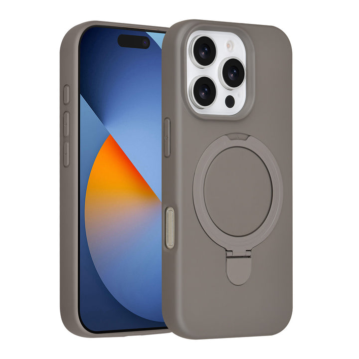 TUNIQ iPhone 16 Pro Backcover hoesje - Magsafe With Ring Stand - Hanger - Titanium Grey-Hoesjes-Ilumina Benelux