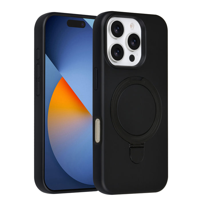 TUNIQ iPhone 16 Pro Backcover hoesje - Magsafe With Ring Stand - Hanger - Zwart-Hoesjes-Ilumina Benelux