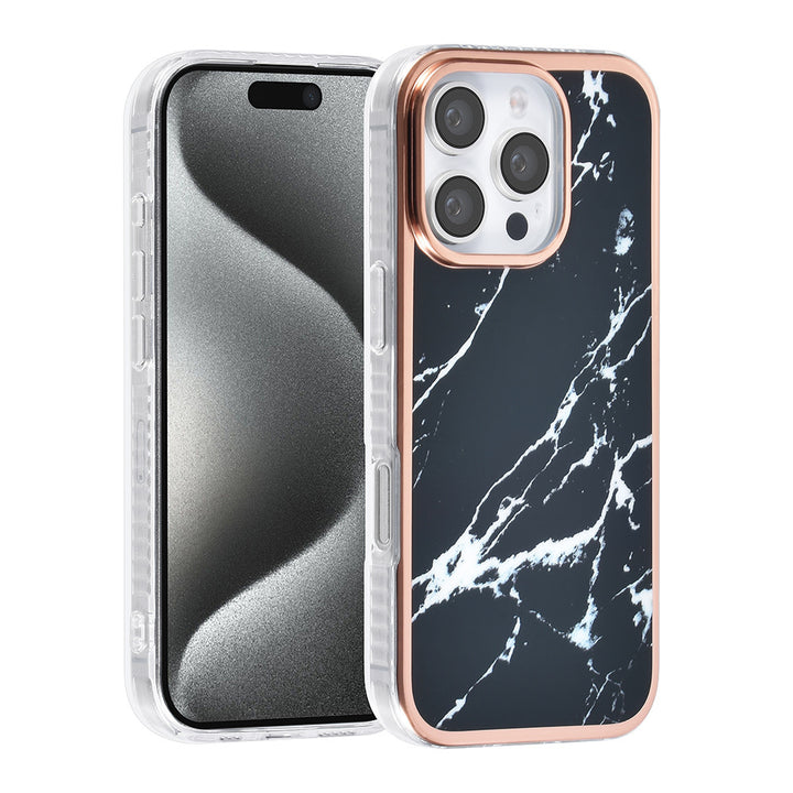 TUNIQ iPhone 16 Pro Backcover hoesje Silicone - Marble Black-Hoesjes-Ilumina Benelux
