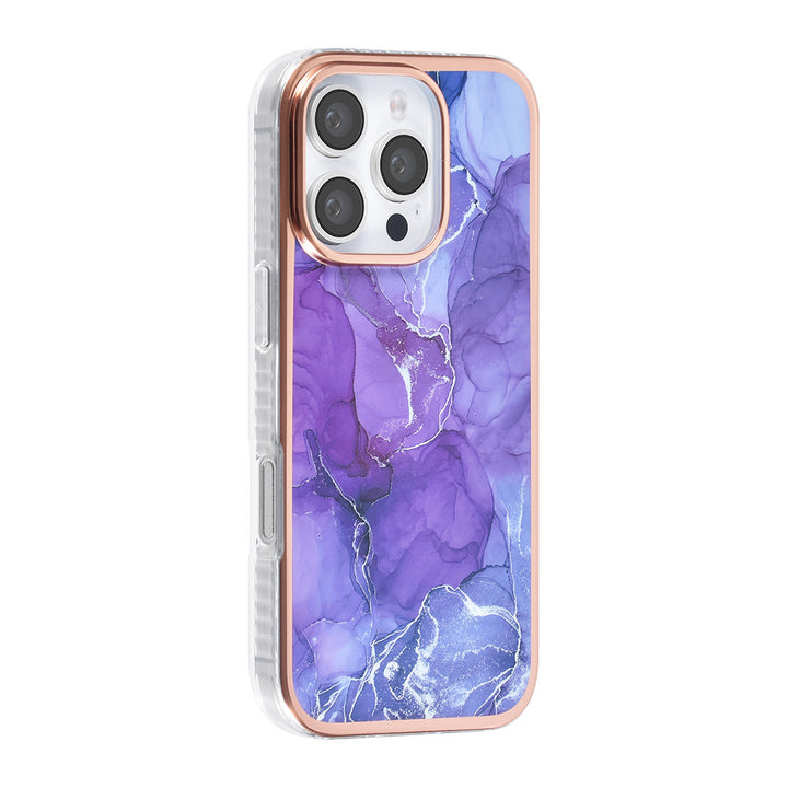 TUNIQ iPhone 16 Pro Backcover hoesje Silicone - Marble Purple-Hoesjes-Ilumina Benelux