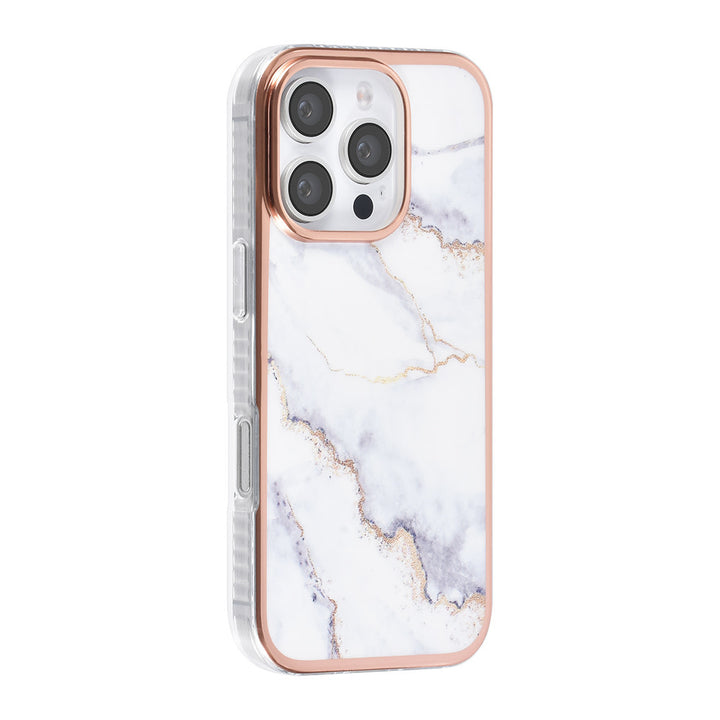 TUNIQ iPhone 16 Pro Backcover hoesje Silicone - Marble White-Hoesjes-Ilumina Benelux