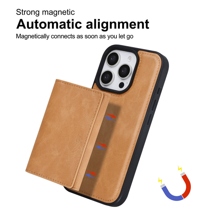 TUNIQ iPhone 16 Pro Backcover hoesje - met afneembare Pasjeshouder - Goud-Hoesjes-Ilumina Benelux