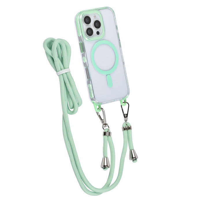 TUNIQ iPhone 16 Pro Backcover hoesje neck cord -TPU+PC - Groen-Hoesjes-Ilumina Benelux