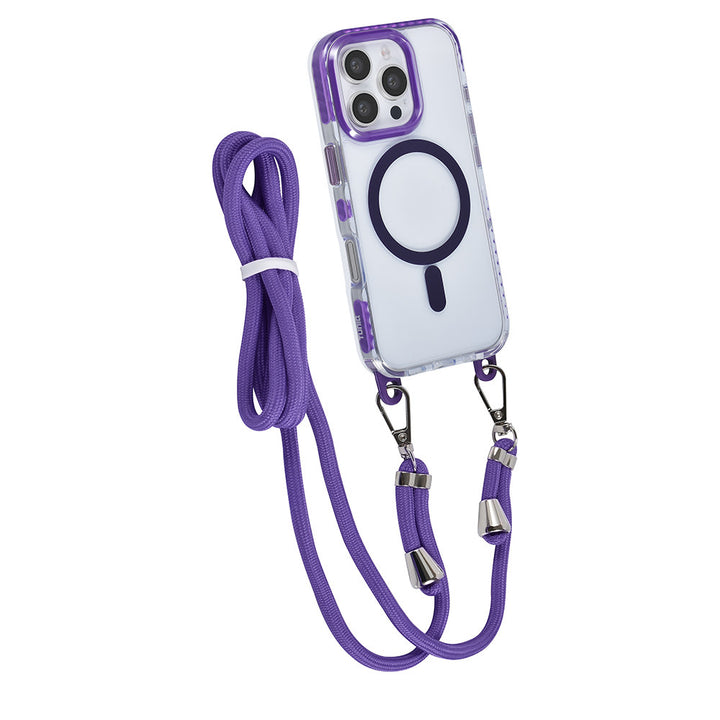 TUNIQ iPhone 16 Pro Backcover hoesje neck cord -TPU+PC - Paars-Hoesjes-Ilumina Benelux