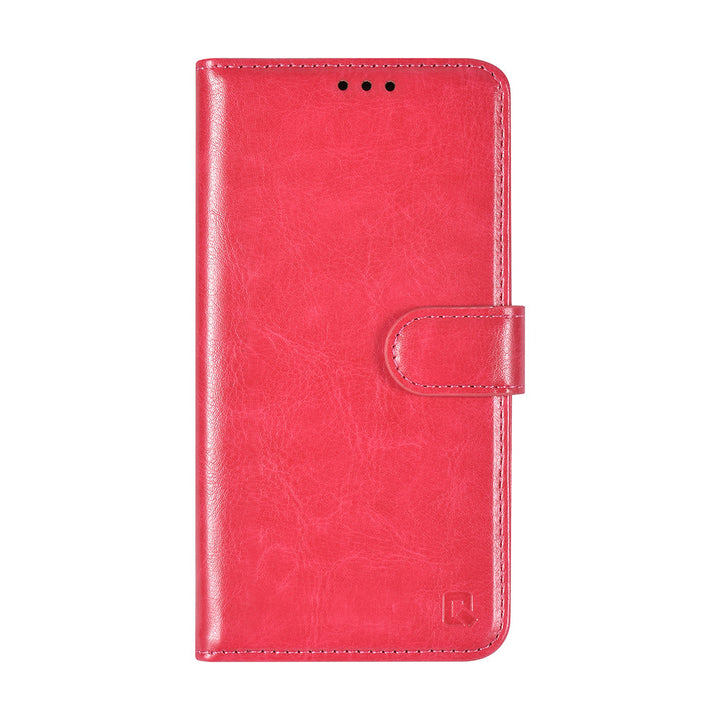 TUNIQ iPhone 16 Pro Book Case hoesje Pasjeshouder voor 3 pasjes - Hanger - Felroze-Hoesjes-Ilumina Benelux