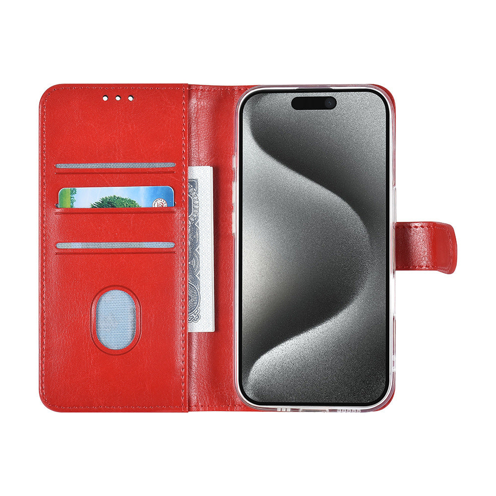 TUNIQ iPhone 16 Pro Book Case hoesje Pasjeshouder voor 3 pasjes - Hanger - Rood-Hoesjes-Ilumina Benelux