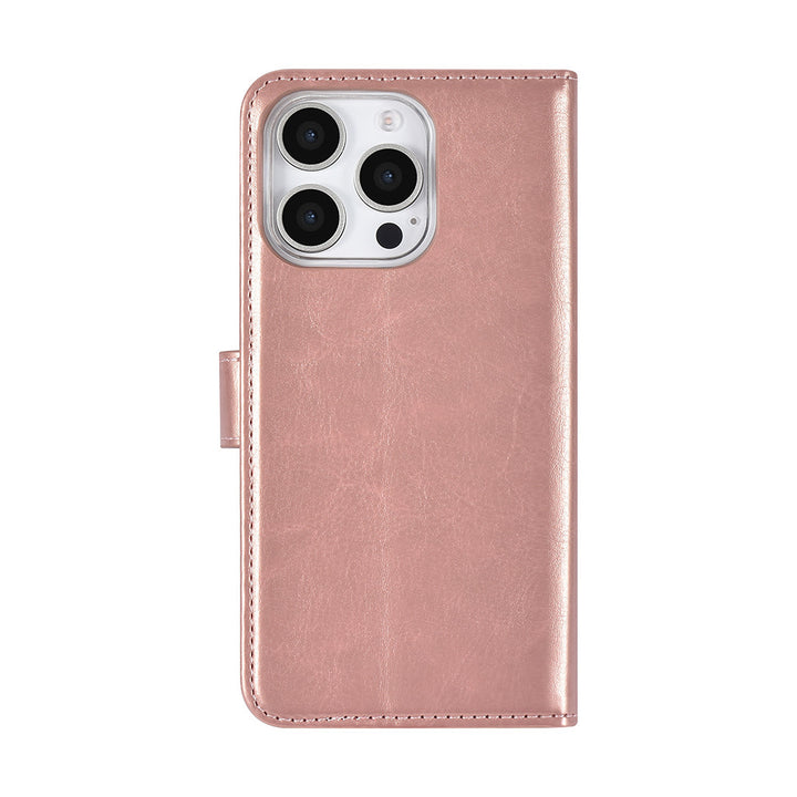 TUNIQ iPhone 16 Pro Book Case hoesje Pasjeshouder voor 3 pasjes - Hanger - Rose Gold-Hoesjes-Ilumina Benelux