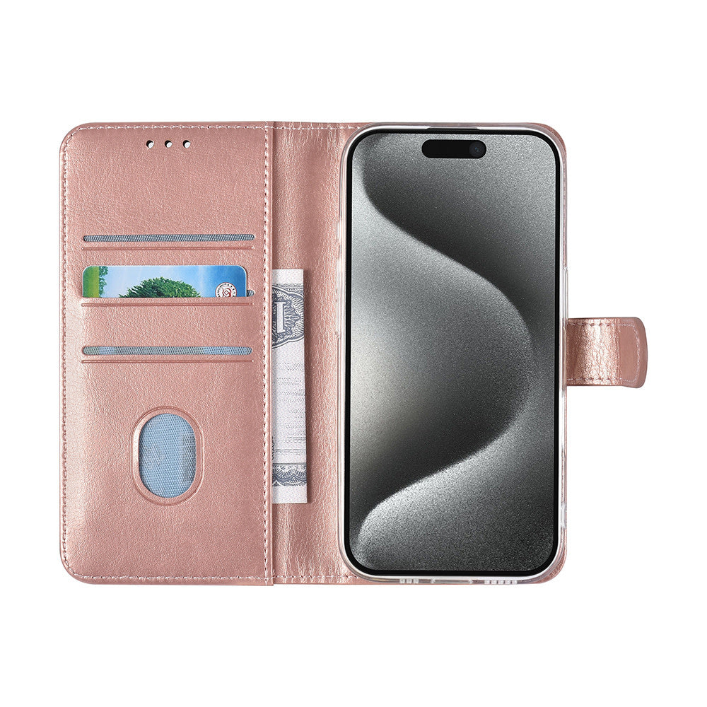TUNIQ iPhone 16 Pro Book Case hoesje Pasjeshouder voor 3 pasjes - Hanger - Rose Gold-Hoesjes-Ilumina Benelux