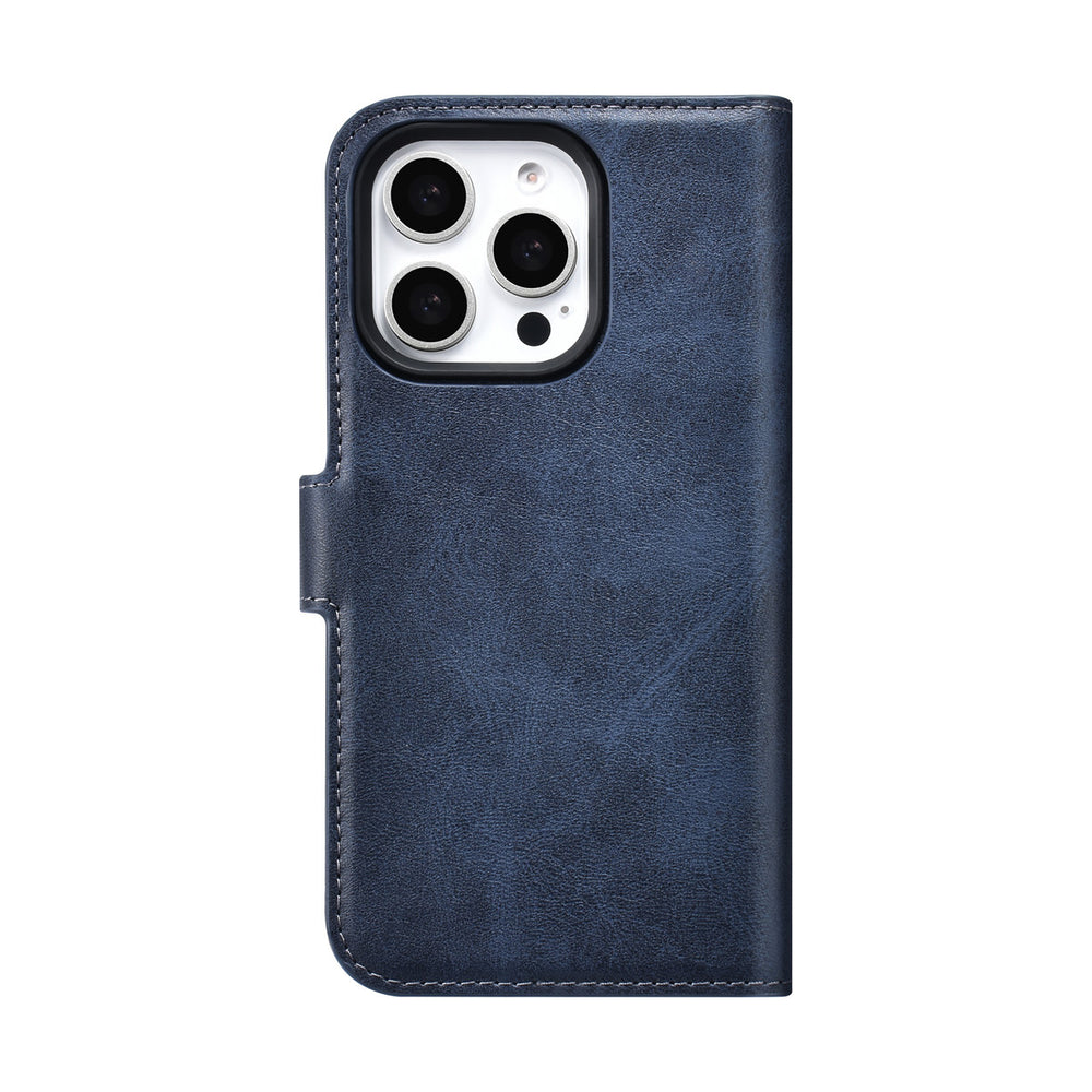 TUNIQ iPhone 16 Pro Book Case hoesje - Pasjeshouder voor 3 pasjes - met afneembaar magnetisch hoesje - Blauw-Hoesjes-Ilumina Benelux