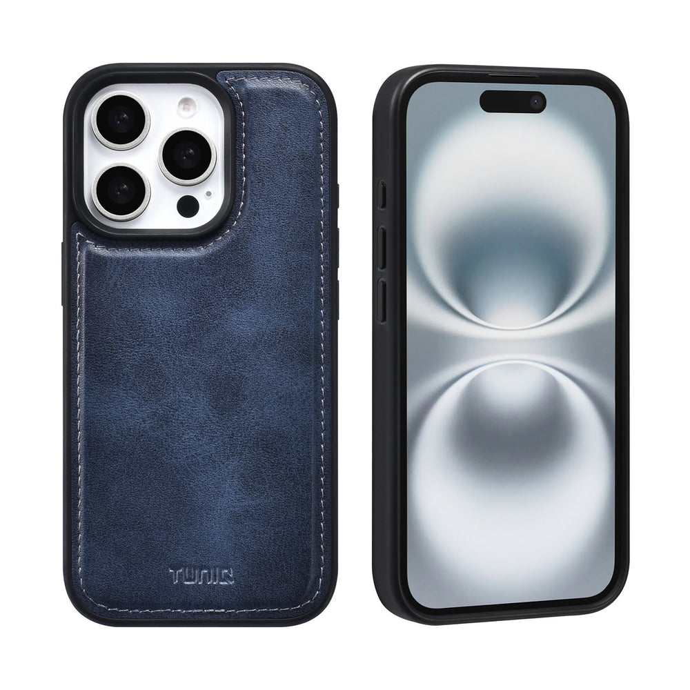 TUNIQ iPhone 16 Pro Book Case hoesje - Pasjeshouder voor 3 pasjes - met afneembaar magnetisch hoesje - Blauw-Hoesjes-Ilumina Benelux