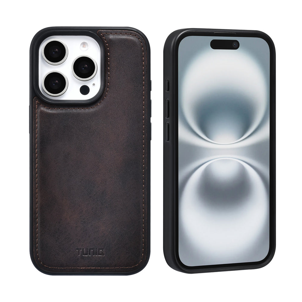 TUNIQ iPhone 16 Pro Book Case hoesje - Pasjeshouder voor 3 pasjes - met afneembaar magnetisch hoesje - Bruin-Hoesjes-Ilumina Benelux