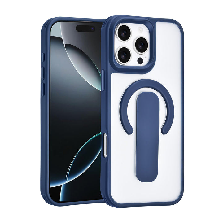TUNIQ iPhone 16 Pro Max Backcover hoesje - Built-in Ring Stand - Antishock - Blauw-Hoesjes-Ilumina Benelux
