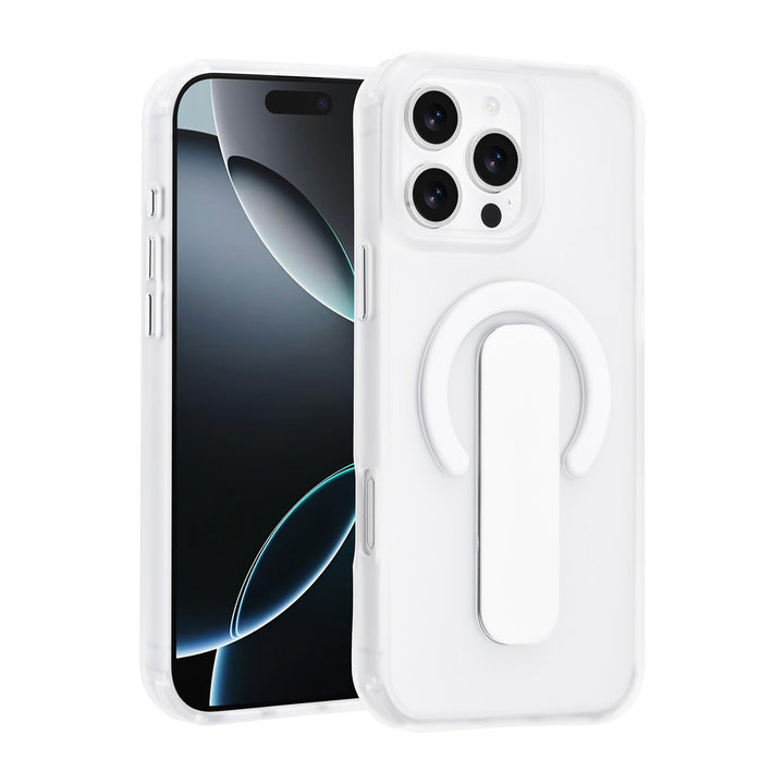 TUNIQ iPhone 16 Pro Max Backcover hoesje - Built-in Ring Stand - Antishock - Zilver-Hoesjes-Ilumina Benelux
