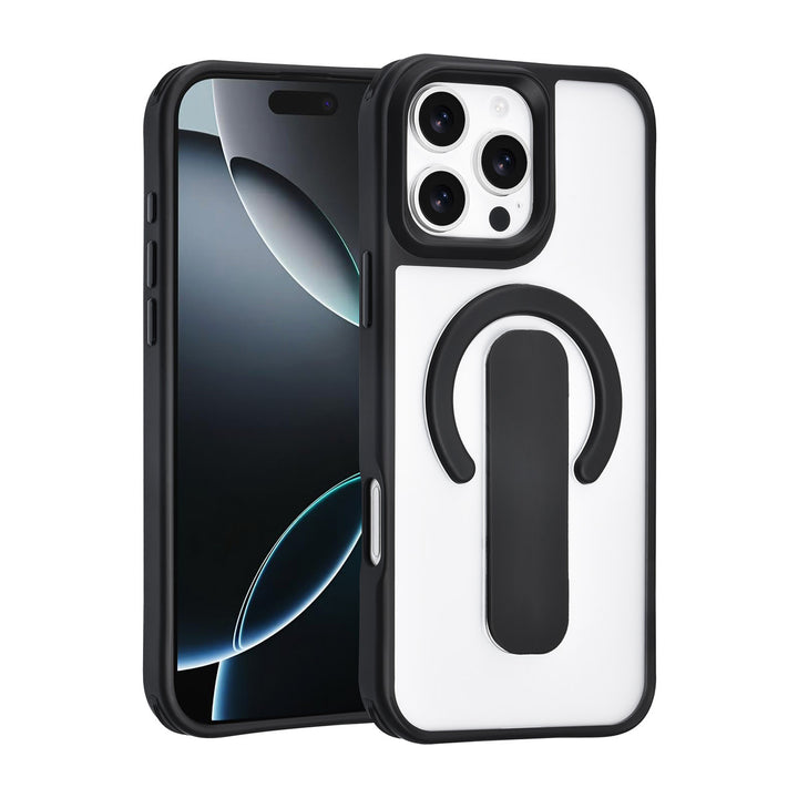 TUNIQ iPhone 16 Pro Max Backcover hoesje - Built-in Ring Stand - Antishock - Zwart-Hoesjes-Ilumina Benelux