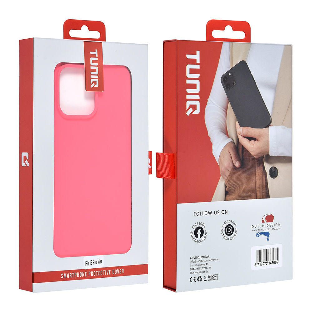 TUNIQ iPhone 16 Pro Max Backcover hoesje - Felroze-Hoesjes-Ilumina Benelux