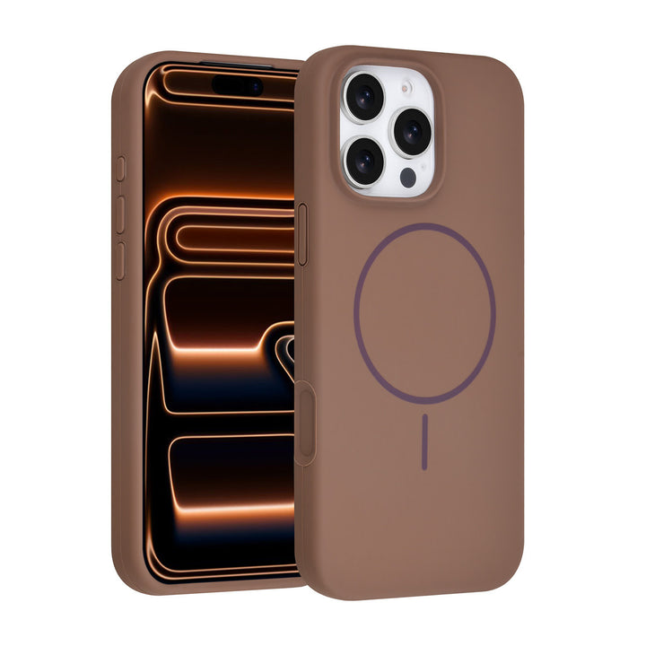 TUNIQ iPhone 16 Pro Max Backcover hoesje - Magsafe - Full Silicone - Bruin-Hoesjes-Ilumina Benelux