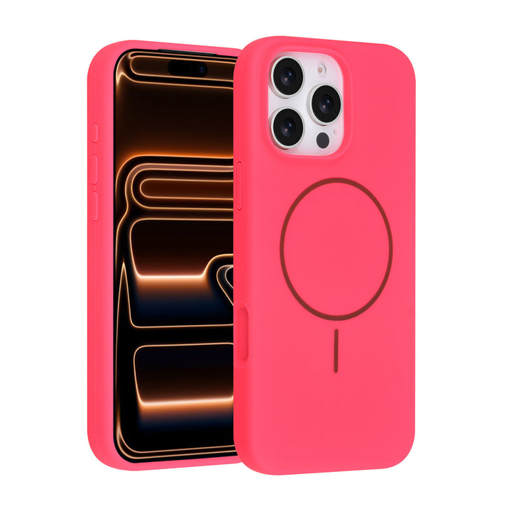 TUNIQ iPhone 16 Pro Max Backcover hoesje - Magsafe - Full Silicone - Felroze-Hoesjes-Ilumina Benelux