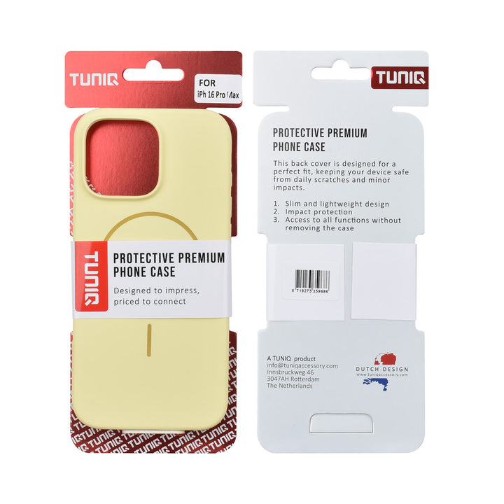 TUNIQ iPhone 16 Pro Max Backcover hoesje - Magsafe - Full Silicone - Geel-Hoesjes-Ilumina Benelux