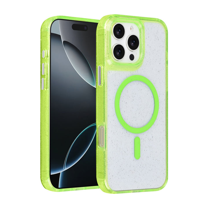 TUNIQ iPhone 16 Pro Max Backcover hoesje - Magsafe - Glitter - Hanger - Groen-Hoesjes-Ilumina Benelux