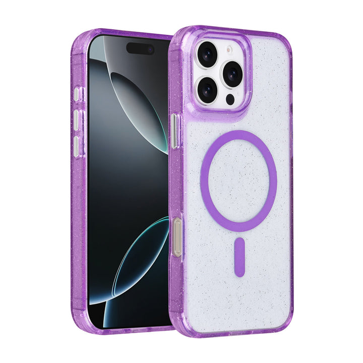 TUNIQ iPhone 16 Pro Max Backcover hoesje - Magsafe - Glitter - Hanger - Paars-Hoesjes-Ilumina Benelux