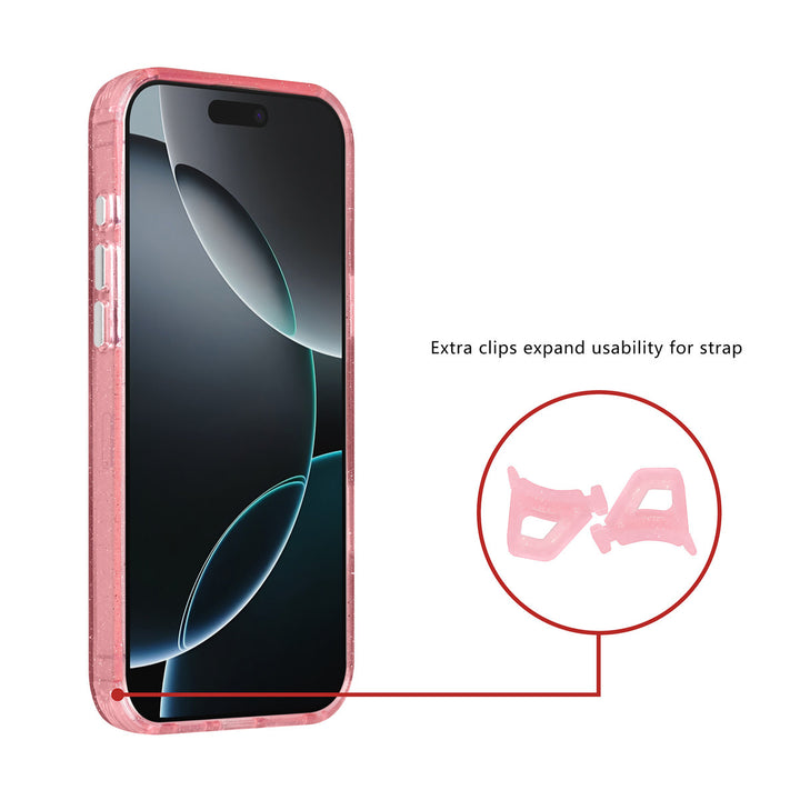 TUNIQ iPhone 16 Pro Max Backcover hoesje - Magsafe - Glitter - Hanger - Roze-Hoesjes-Ilumina Benelux